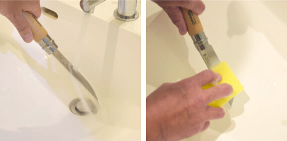 OPINELステンレススチールナイフの洗い方